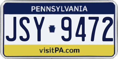 PA license plate JSY9472