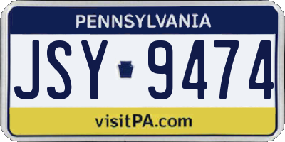PA license plate JSY9474
