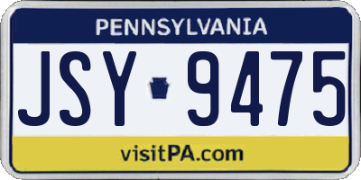 PA license plate JSY9475