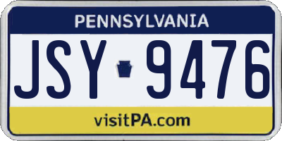 PA license plate JSY9476