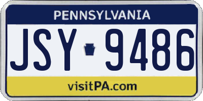 PA license plate JSY9486