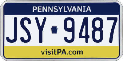 PA license plate JSY9487