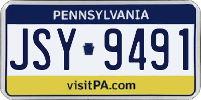PA license plate JSY9491