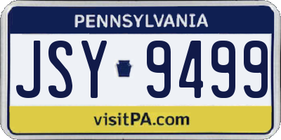 PA license plate JSY9499
