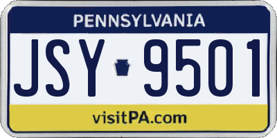 PA license plate JSY9501