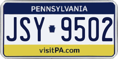 PA license plate JSY9502
