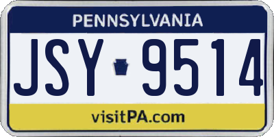 PA license plate JSY9514