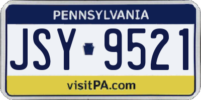 PA license plate JSY9521