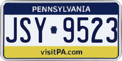 PA license plate JSY9523