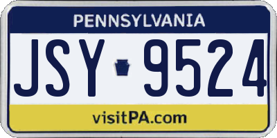 PA license plate JSY9524