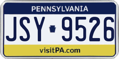 PA license plate JSY9526