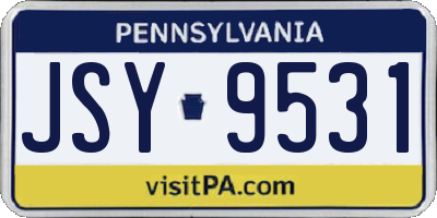 PA license plate JSY9531