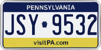 PA license plate JSY9532