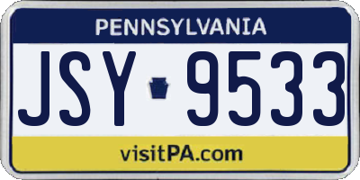 PA license plate JSY9533