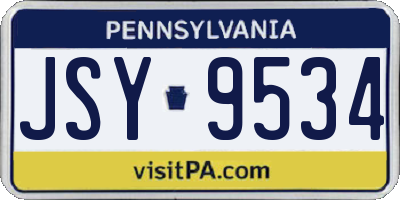 PA license plate JSY9534