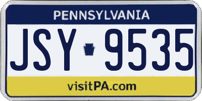 PA license plate JSY9535
