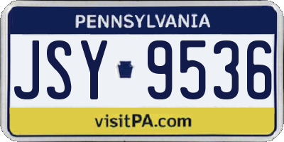 PA license plate JSY9536