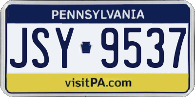 PA license plate JSY9537