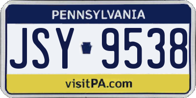 PA license plate JSY9538