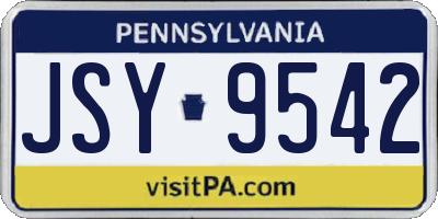 PA license plate JSY9542