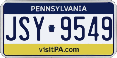 PA license plate JSY9549