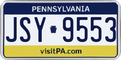PA license plate JSY9553