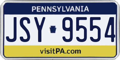 PA license plate JSY9554