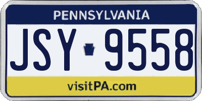 PA license plate JSY9558