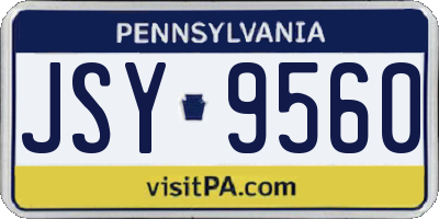 PA license plate JSY9560