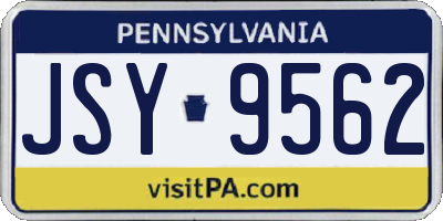 PA license plate JSY9562