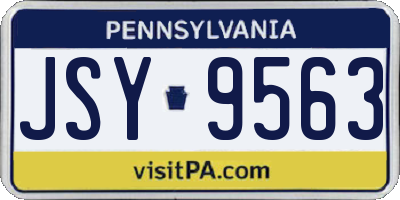 PA license plate JSY9563