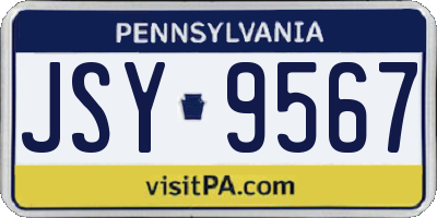 PA license plate JSY9567
