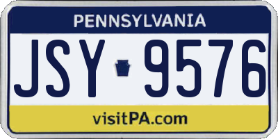 PA license plate JSY9576