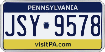 PA license plate JSY9578