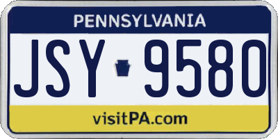 PA license plate JSY9580