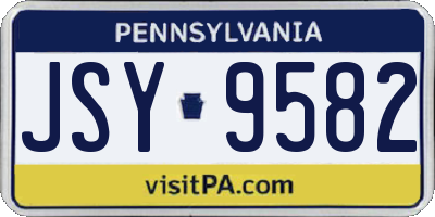 PA license plate JSY9582