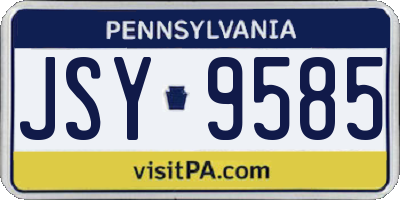 PA license plate JSY9585