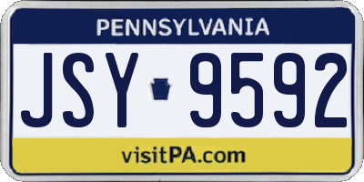 PA license plate JSY9592