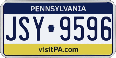 PA license plate JSY9596