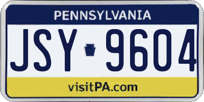 PA license plate JSY9604