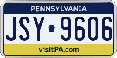 PA license plate JSY9606