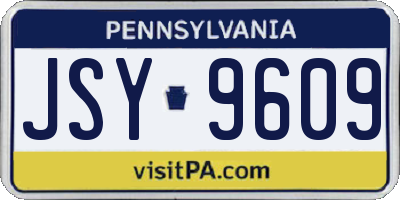PA license plate JSY9609