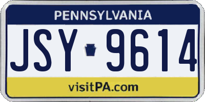 PA license plate JSY9614