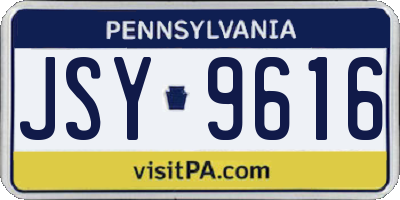 PA license plate JSY9616