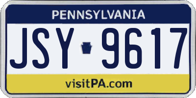 PA license plate JSY9617