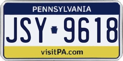 PA license plate JSY9618