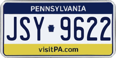 PA license plate JSY9622