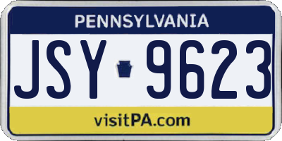 PA license plate JSY9623