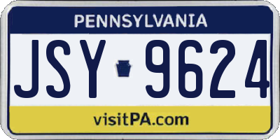 PA license plate JSY9624