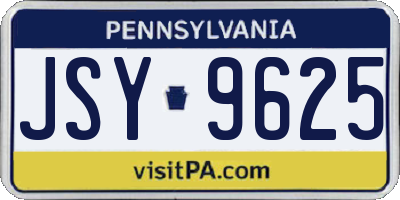 PA license plate JSY9625
